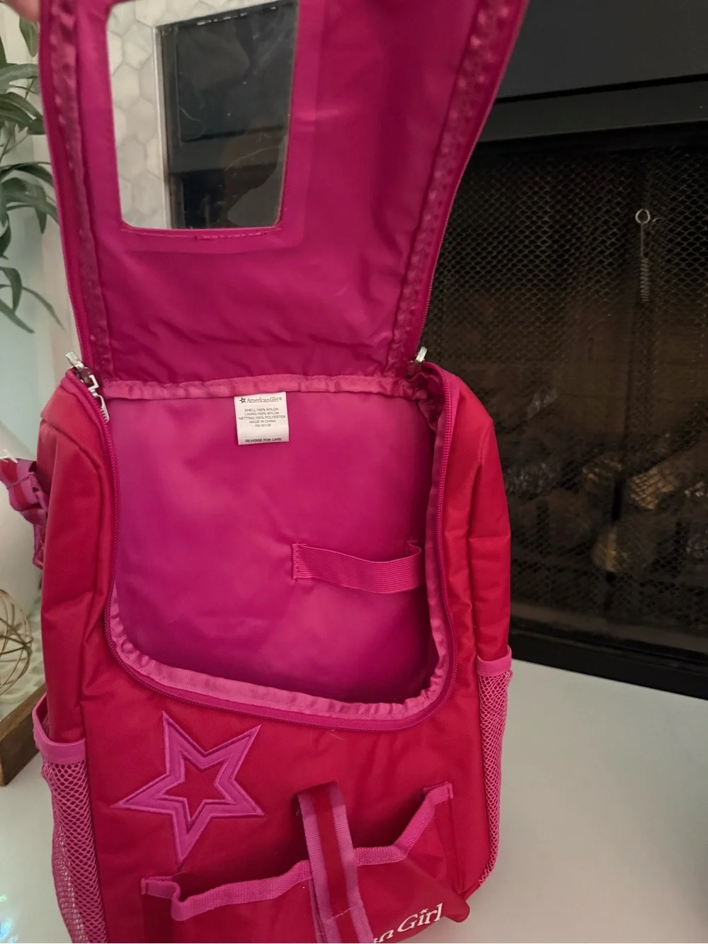 American Girl Pink Star Accent Girls' backpack doll carrier